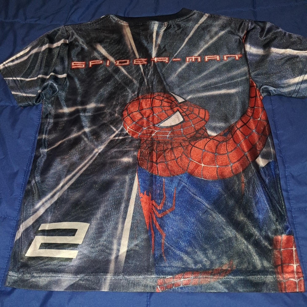 Vintage rare spider man Promo Two boys , polyester shirt